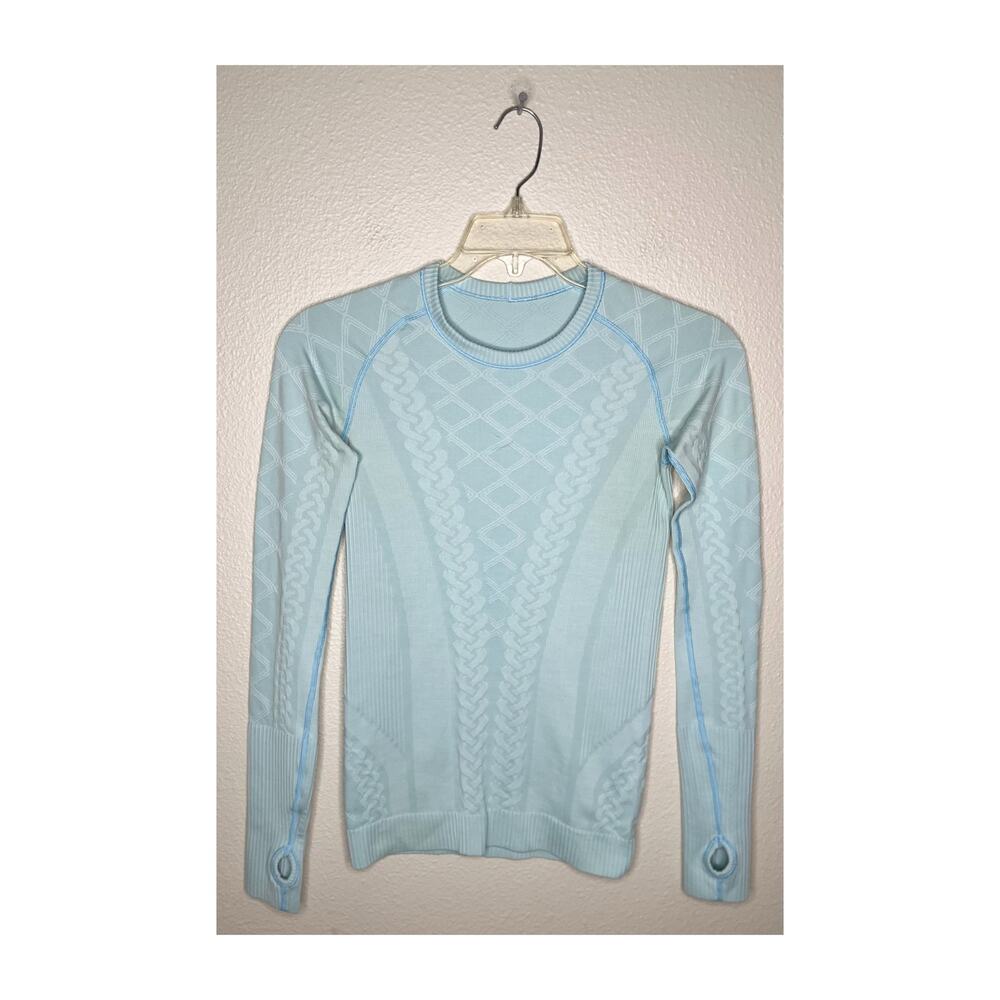 LULULEMON Restless Pullover Heathered Caspian Blue Size 6 - Picture 2 of 9